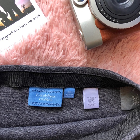 Vera Wang Charcoal Polyester Ponte Pencil Skirt - Picture 4 of 4